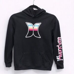 Hurley Black Hoodie with Multicolor Logo